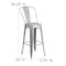 Flash Furniture 30" Silver Metal Counter Stool-Gray Poly Seat CH-31320-30GB-SIL-PL2G-GG - alternate 10